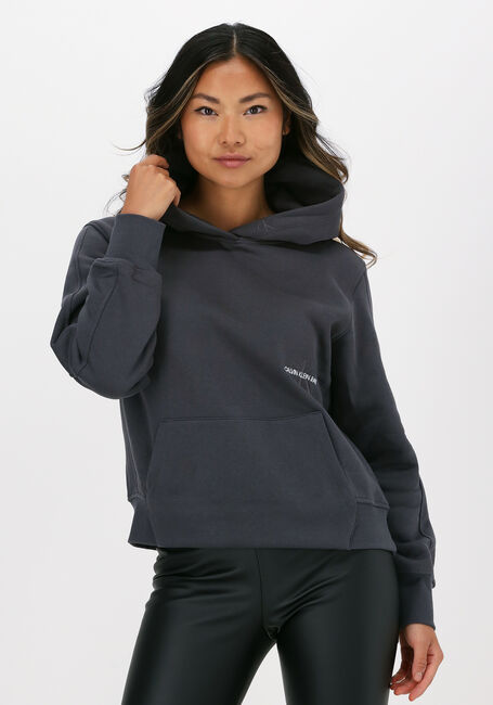 Grijze CALVIN KLEIN Sweater OFF PLACED MONOGRAM HOODIE - large