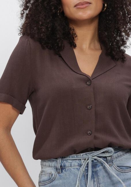 Bruine OBJECT Blouses OBJSANNE S/S RE SHIRT - large