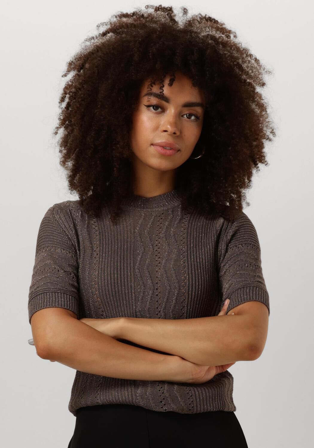 OBJECT Dames Tops & T-shirts Objfriella Knit S s Sli Pullover Groen