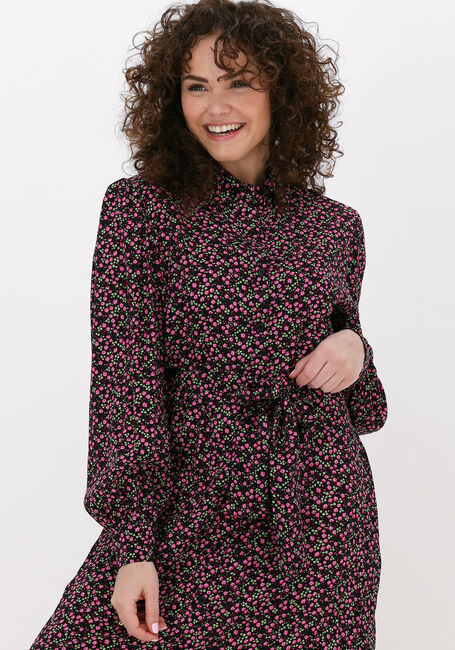 Roze COLOURFUL REBEL Midi jurk KERA SMALL FLOWER MAXI SHIRT DRESS - large