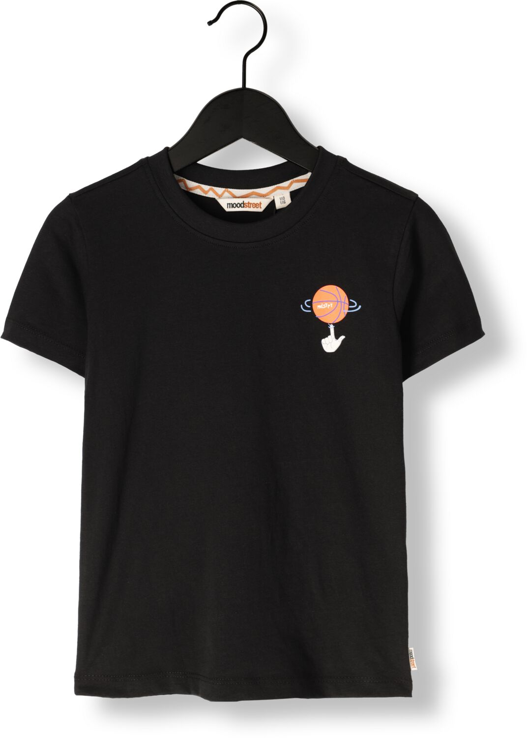 MOODSTREET Jongens Polo's & T-shirts T-shirt Lewis Basketball Zwart