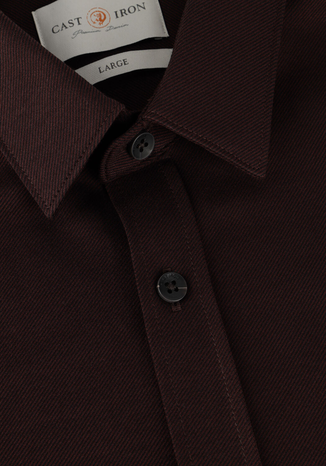 Bruine CAST IRON Casual overhemd LONG SLEEVE SHIRT TWILL JERSEY 2 TONE - large