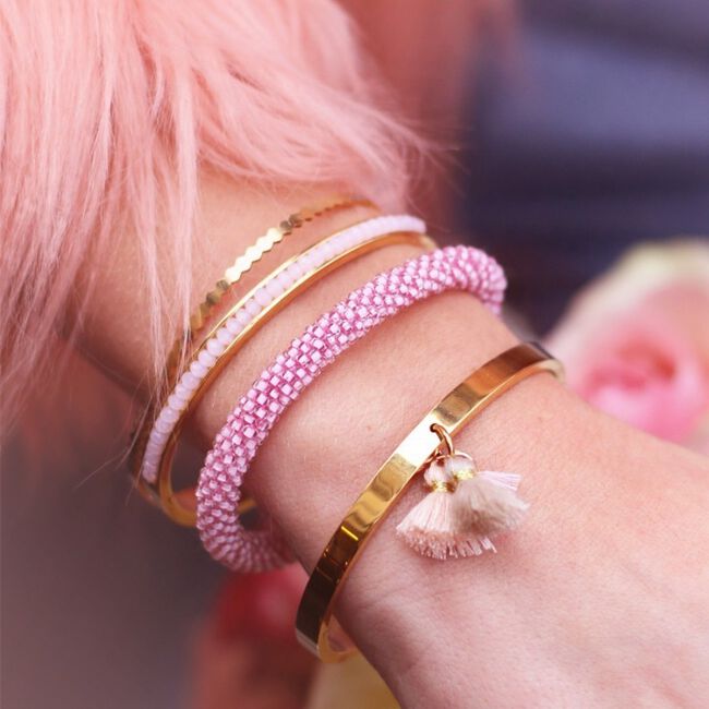 Gouden MY JEWELLERY Armbanden BEADS BANGLE - large
