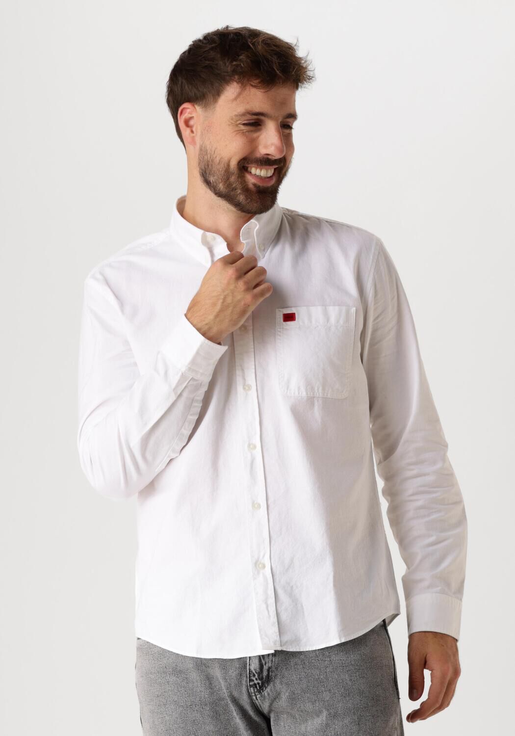Hugo Boss Casual witte overhemden voor heren White Heren
