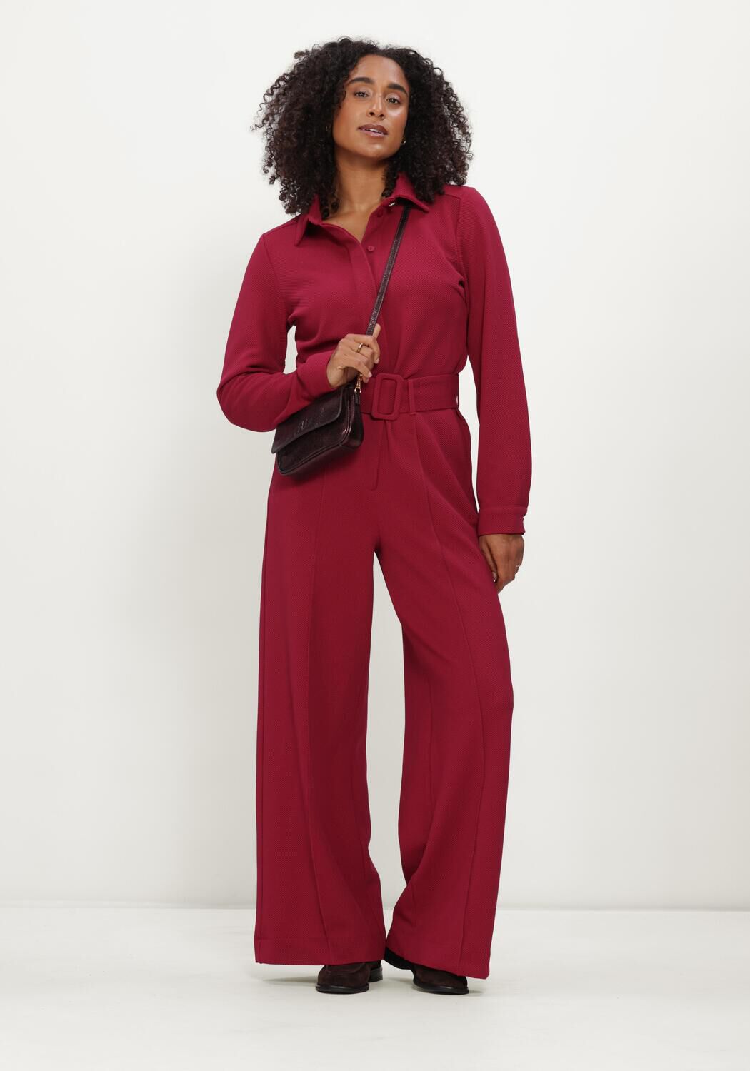 Bordeaux POM AMSTERDAM Maxi jurk MEGAN BURGUNDY RED - large
