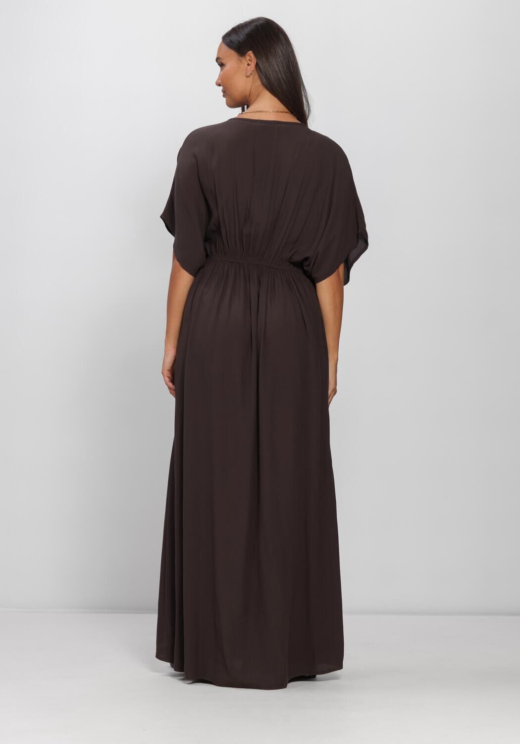 Bruine BY-BAR Maxi jurk LONG TWILL DRESS - large