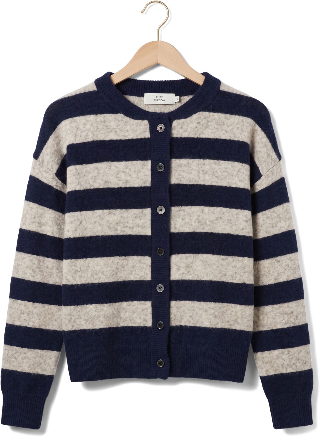 RUBY TUESDAY Dames Truien & Vesten Vivett Stripe Striped Cardigan Donkerblauw