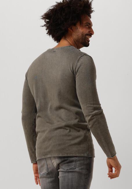 Olijf PURE PATH Trui FLAT KNITTED SHIRT WITH SMALL LOGO ON CHEST - large