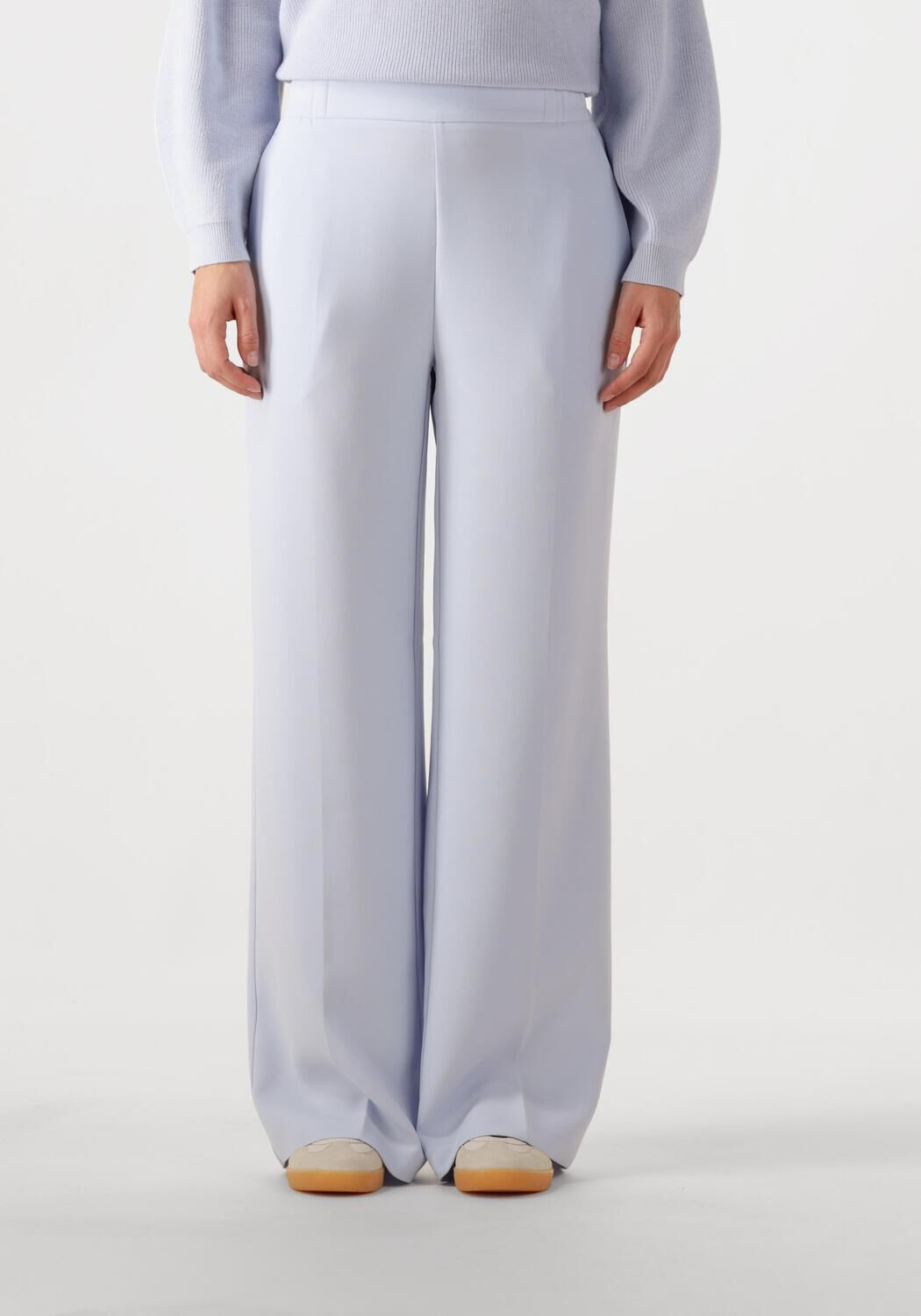 DANTE6 Dames Broeken Fabri Elasticated Wide Leg Pants Lichtblauw