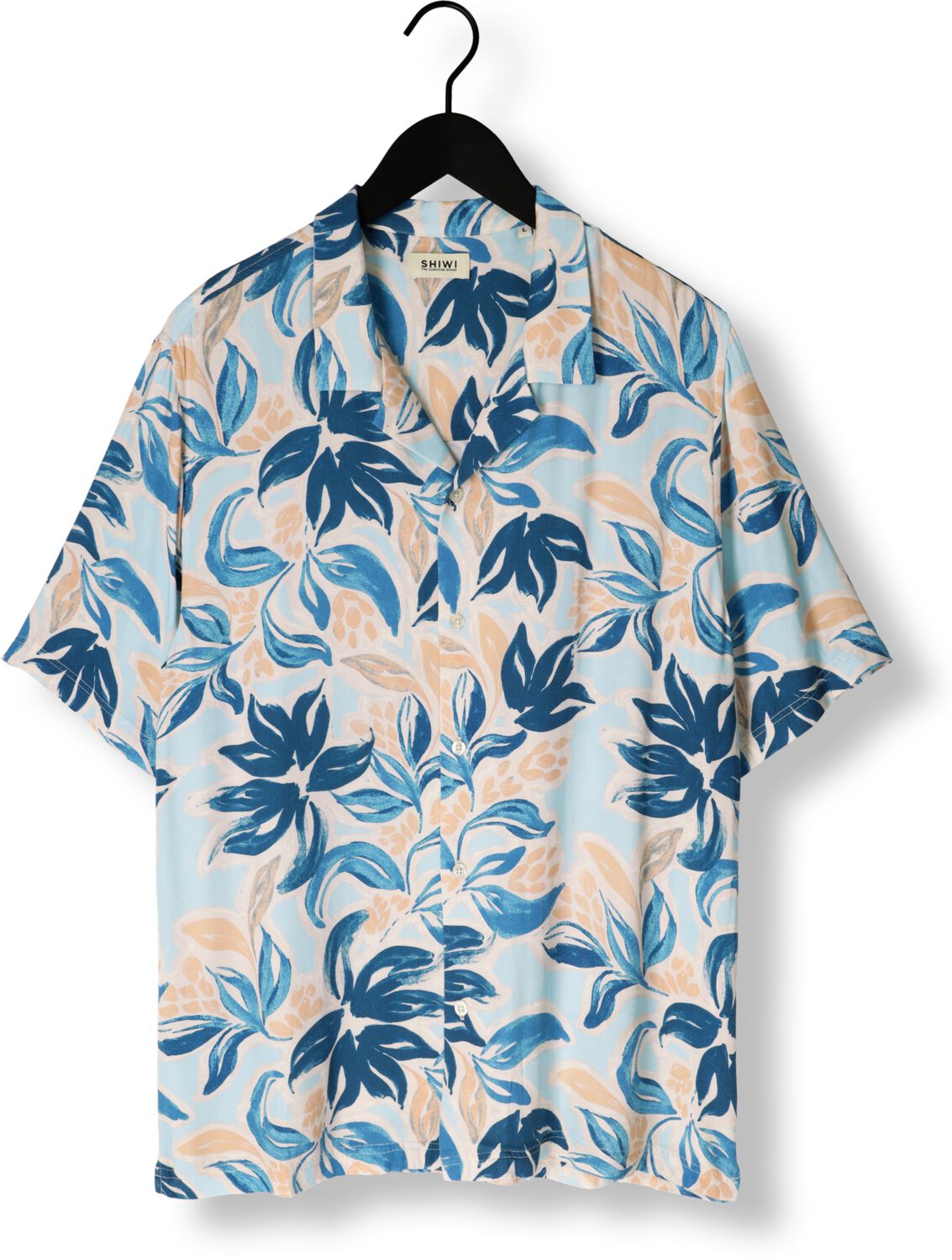 SHIWI Heren Overhemden Men Vic Short Sleeve Shirt Floral Leafs Multi