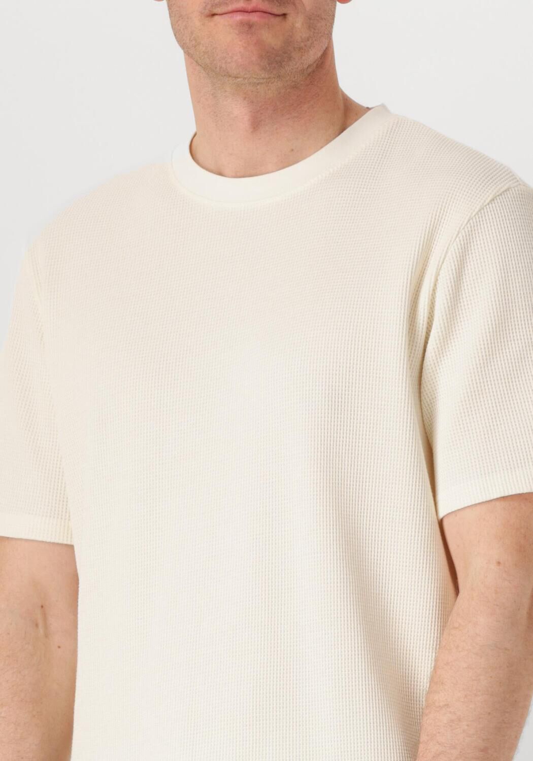 ANERKJENDT Heren Polo's & T-shirts Akkiki S s Waffle Tee Ecru