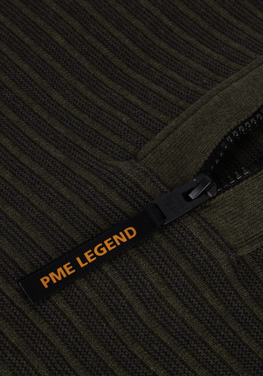 Groene PME LEGEND Trui HALF ZIP COLLAR COTTON KNIT - large