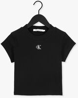 Zwarte CALVIN KLEIN T-shirt CK RIB CROPPED SLIM TEE