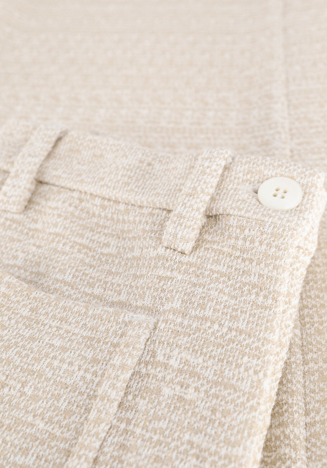 Beige VANILIA Wijde broek BOUCLE COTTO - large