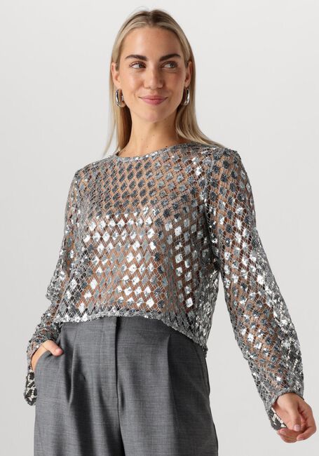 Zilveren OBJECT Top OBJGITTE LO L/S TOP 136 - large