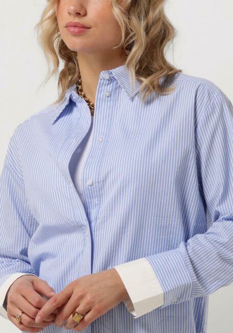 Lichtblauwe CO'COUTURE Blouses DOUBLE CUFF STRIPE SHIRT - large