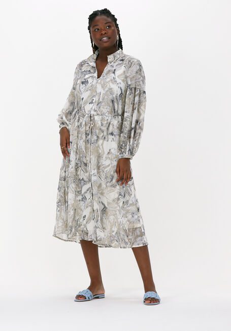 Groene MSCH COPENHAGEN Midi jurk KABRINA LS SHIRT DRESS AOP - large