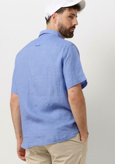 Blauwe TOMMY HILFIGER Casual overhemd PIGMENT DYED LINEN RF SHIRT S/S - large