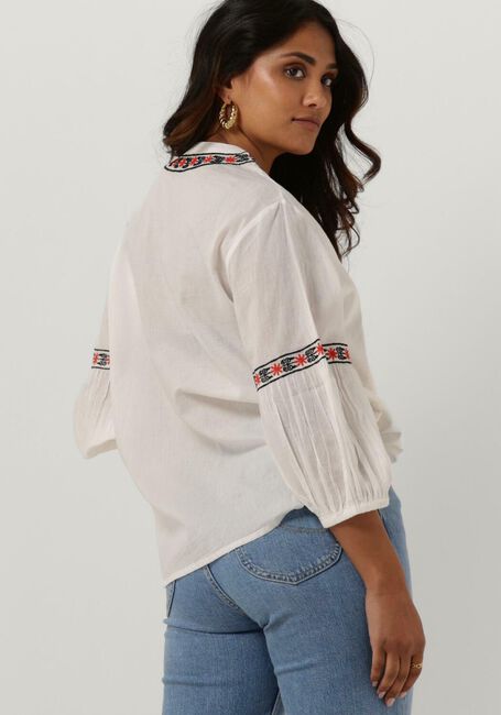 Witte SUMMUM Blouses BLOUSE COTTON VOILE EMBROIDERED - large