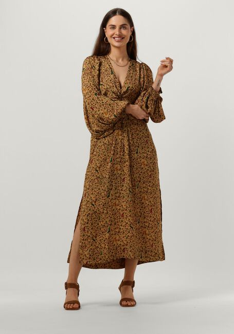 Bruine SISSEL EDELBO Midi jurk CHERILYN DRESS - large