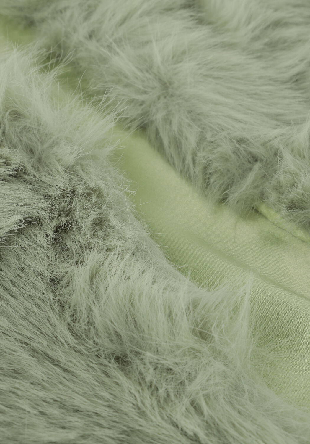 Groene LIKE FLO Gilet LONG HAIR FUR BODYWARMER - large