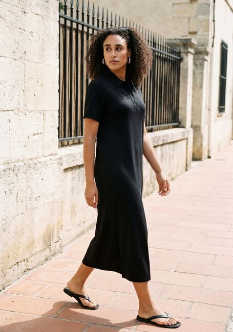 Zwarte MY ESSENTIAL WARDROBE Midi jurk MWHELLE POLO LONG DRESS - large