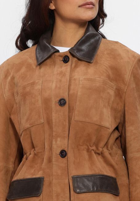 Camel STUDIO AR Leren jas BRUNA GOAT SUEDE - large