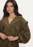 Olijf REFINED DEPARTMENT Trenchcoats LADIES WOVEN BOMBER TRENCHCOAT LAYA