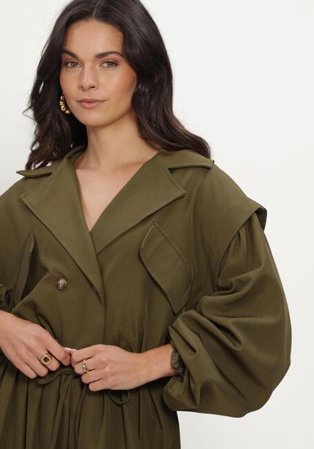 Olijf REFINED DEPARTMENT Trenchcoats LADIES WOVEN BOMBER TRENCHCOAT LAYA - large