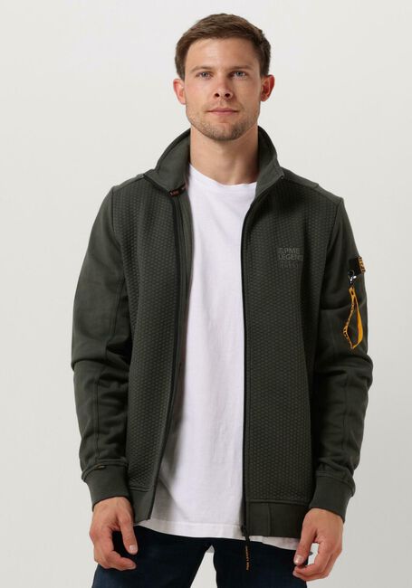 Groene PME LEGEND Vest ZIP JACKET JACQUARD INTERLOCK SWEAT - large