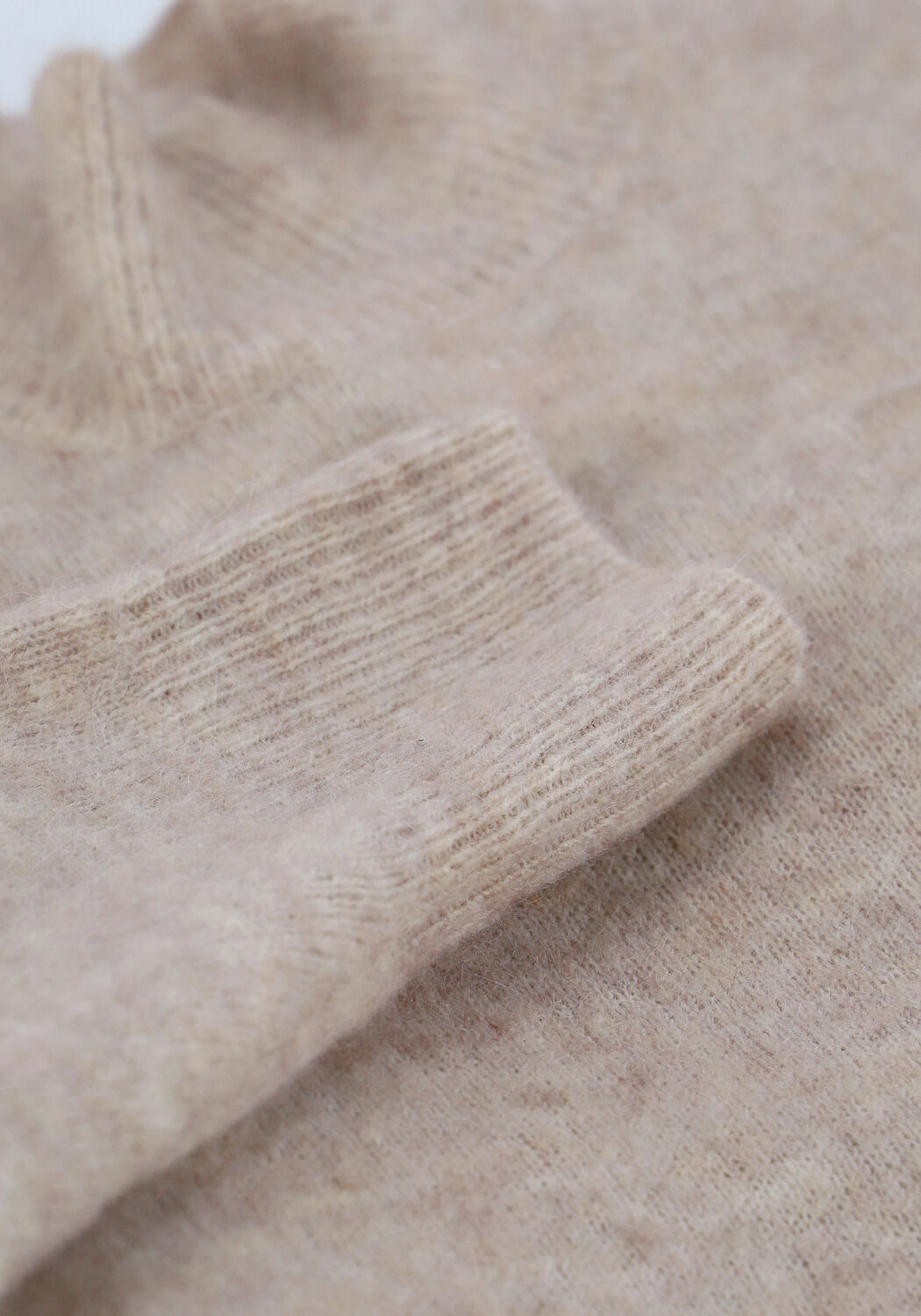 Beige OBJECT Trui NETE HIGH NECK TUNIC - large