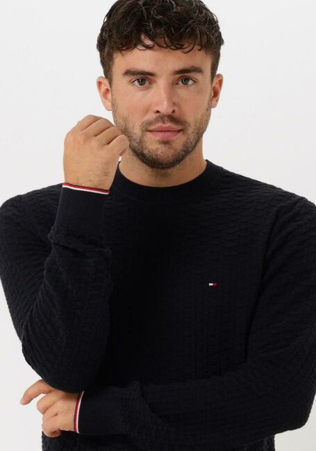 Donkerblauwe TOMMY HILFIGER Trui EXAGGERATED STRUCTURE CREW NECK - large