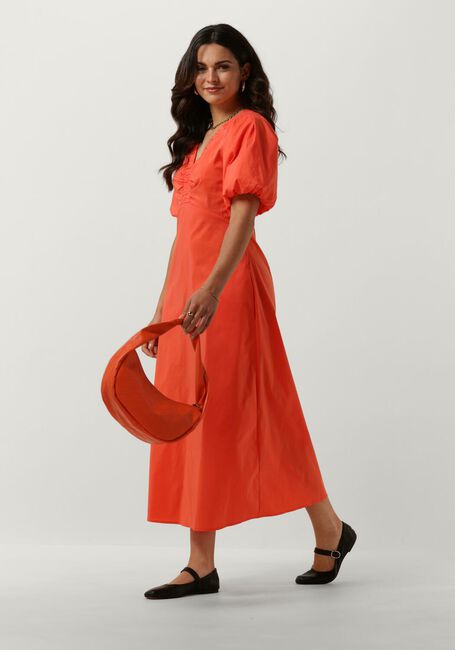 Oranje NEO NOIR Midi jurk ILLANA POPLIN DRESS - large