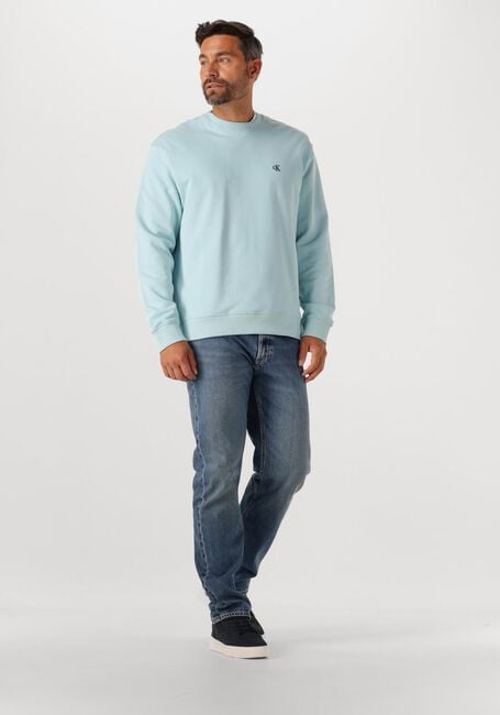 Lichtblauwe CALVIN KLEIN Sweater LS EU 350TERRY MONOGRAM CN SWEAT - large
