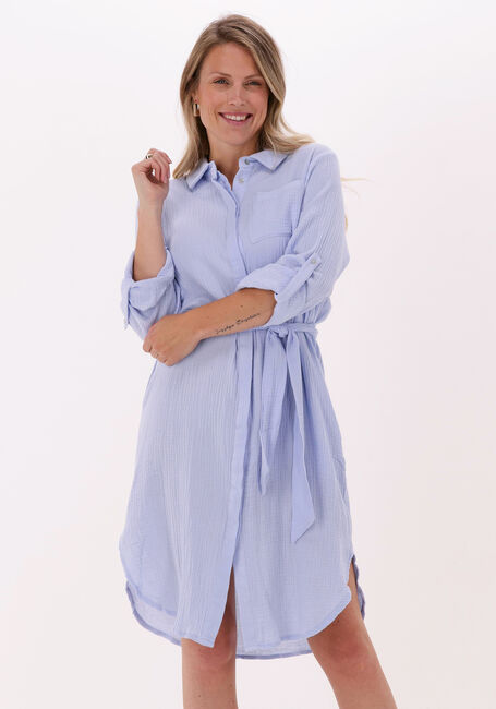 Lichtblauwe MINUS Midi jurk MAVINA SHIRT DRESS - large