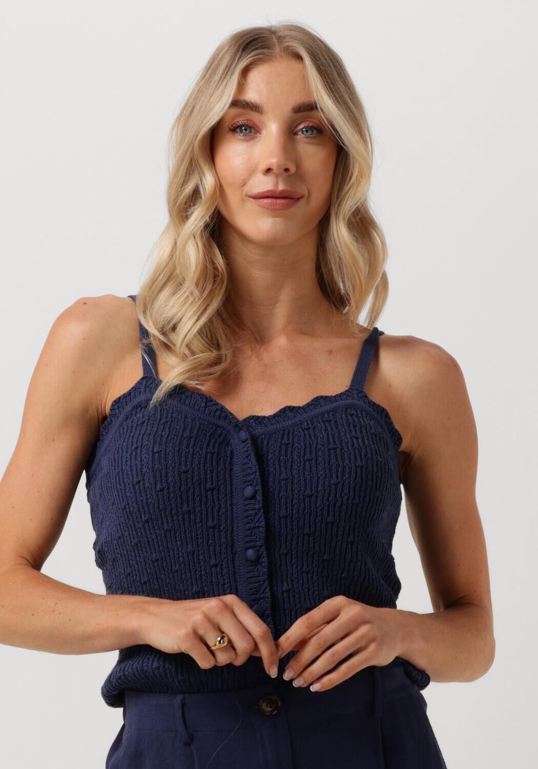 YDENCE Dames Tops & T-shirts Knitted Top Kathleen Donkerblauw