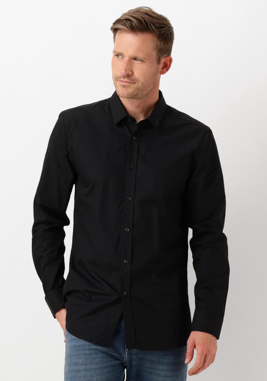 Hugo Boss Klassiek Zwart Overhemd voor Stijlvolle Heren Black Heren