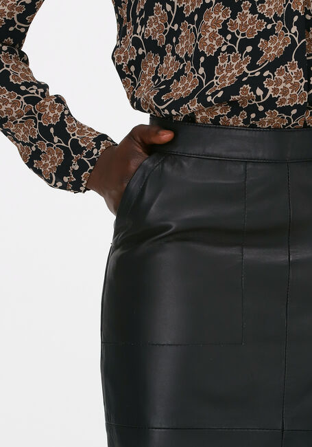 Zwarte BY-BAR Midirok BASIC LEATHER SKIRT - large