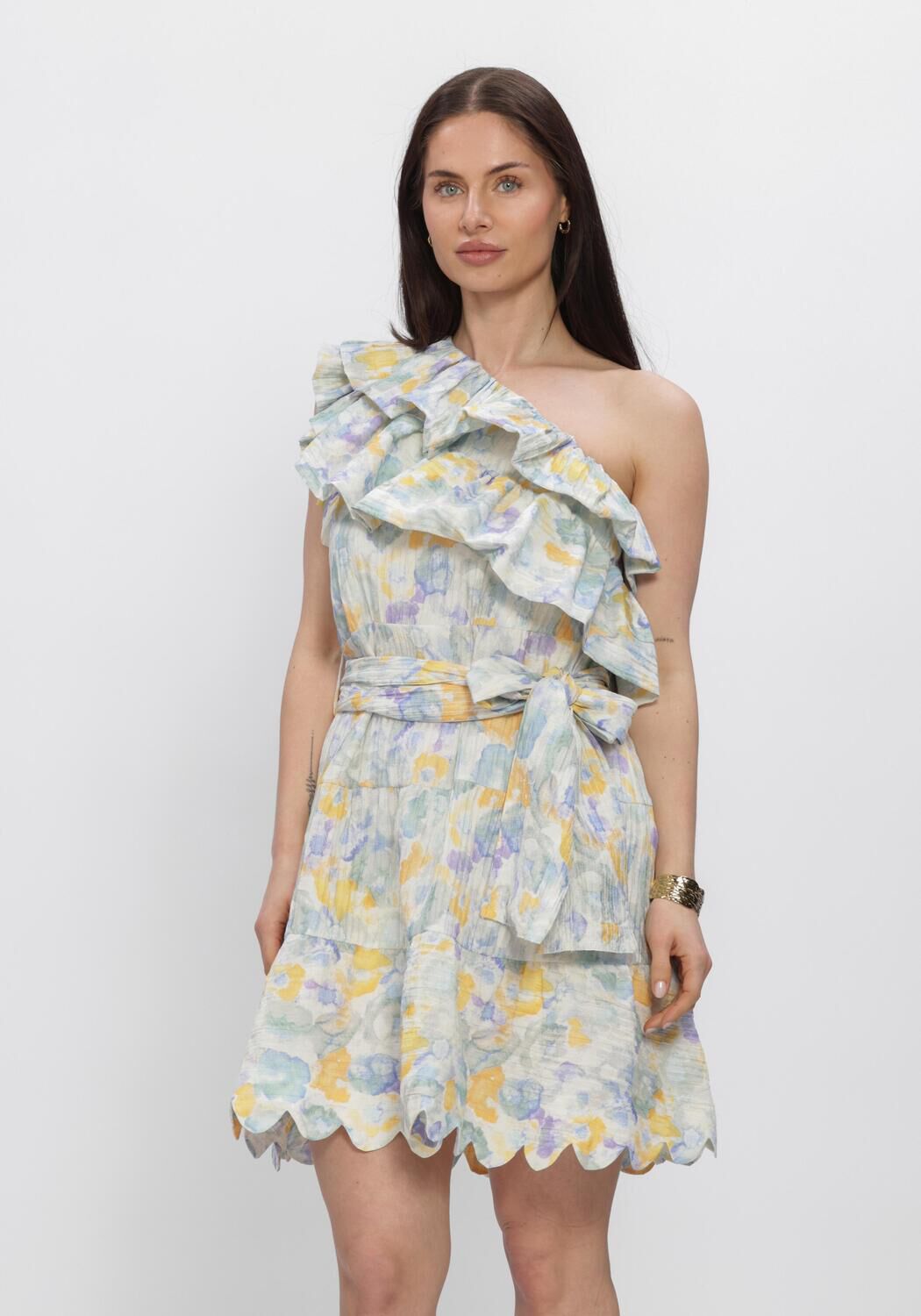 Blauwe AMAYA AMSTERDAM Midi jurk CLOVER - large