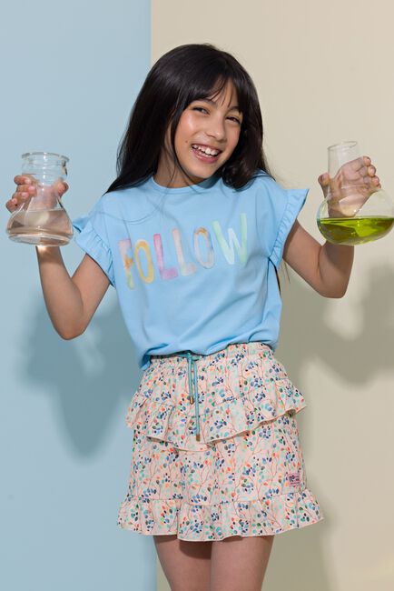 Blauwe NONO T-shirt KANOU TSHIRT SHORT RUFFLED SLEEVE - large