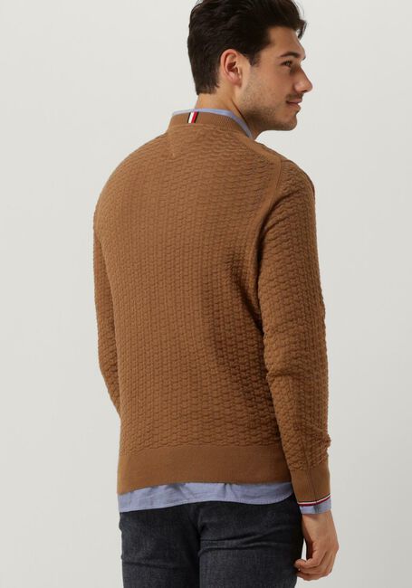 Camel TOMMY HILFIGER Trui EXAGGERATED STRUCTURE CREW NECK - large
