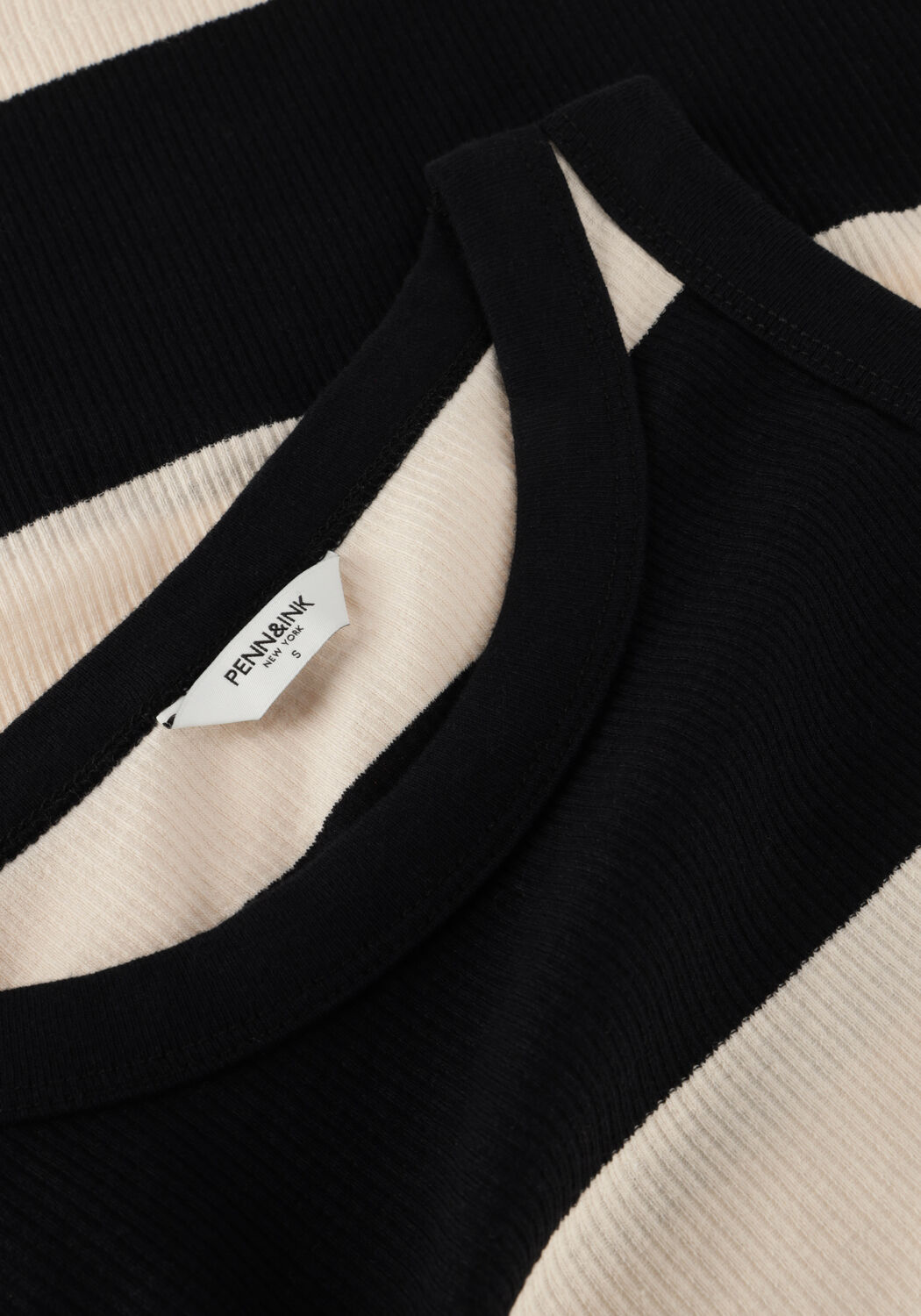 Beige PENN & INK Top SINGLET BIG STRIPE - large