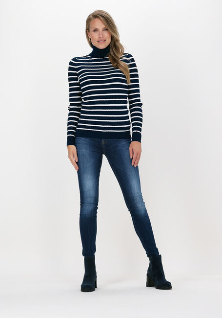 Donkerblauwe TOMMY HILFIGER Trui TH ESS CABLE ROLL-NK SWEATER L - large
