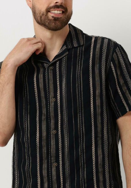 Donkerblauwe ANERKJENDT Casual overhemd AKLEON S/S STRUCTURE SHIRT - large