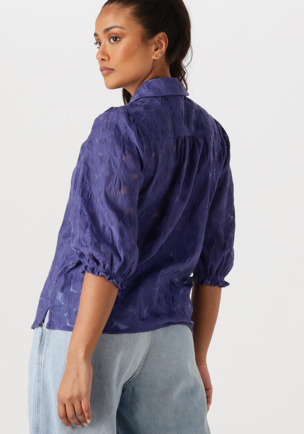POM AMSTERDAM Dames Blouses Sapphire Blouse Blauw
