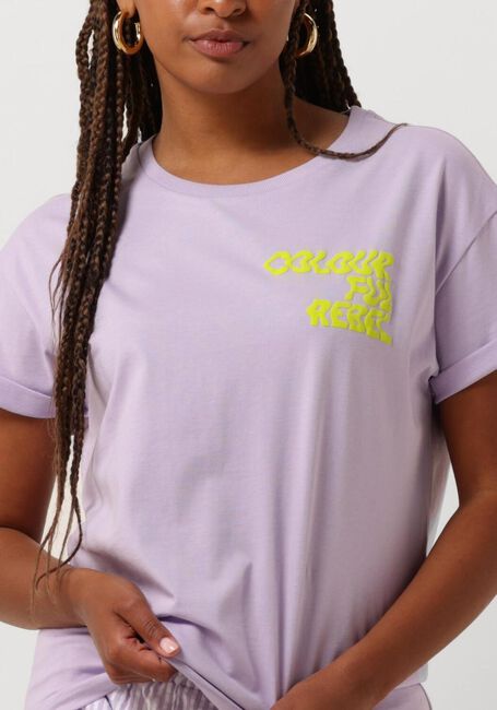 Lila COLOURFUL REBEL T-shirt LOGO WAVE BOXY TEE - large