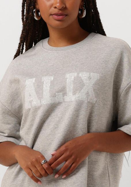Lichtgrijze ALIX THE LABEL Sweater LADIES KNITTED SEQUINCE ALIX SWEAT T-SHIRT - large