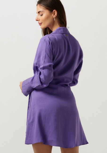 Paarse COLOURFUL REBEL Mini jurk HETTE UNI WRAP MINI DRESS - large