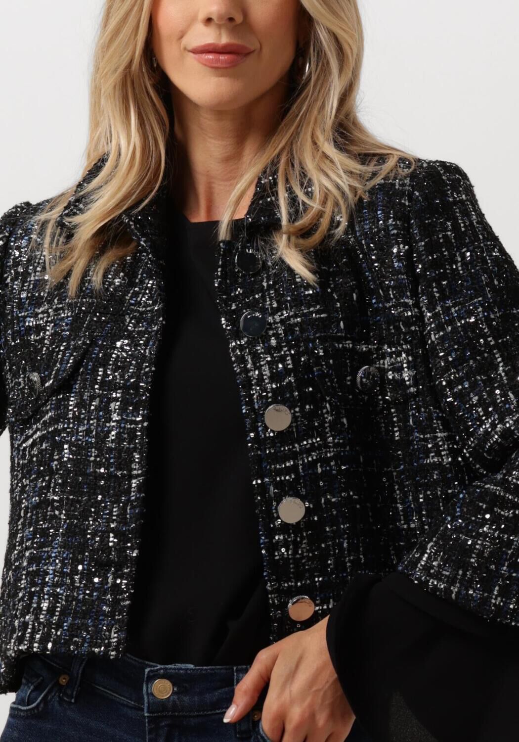 LIU JO Dames Blazers Giacca Corta Boucle Blauw