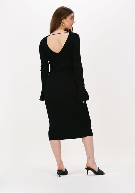 Zwarte NOTES DU NORD Midi jurk CHRISTINE KNITTED DRESS - large